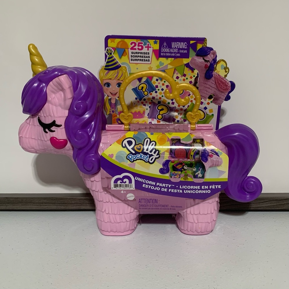 Polly Pocket™ 2-in-1 Unicorn Party™ Large Compact Travel Toy Playset-New